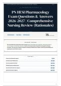 PN HESI Pharmacology Exam Questions & Answers 2026-2027 Comprehensive Nursing Review &lpar;Rationales&rpar;