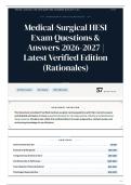 Medical-Surgical HESI Exam Questions & Answers 2026&sol;2027 Latest Verified Edition &lpar;Rationales&rpar;