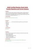 AAAE Certified Member Study Guide Practice Questions and Correct Answers