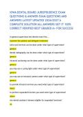 IOWA DENTAL BOARD JURISPRUDENCE EXAM QUESTIONS & ANSWER EXAM QUESTIONS AND ANSWERS LATEST UPDATED 2026&sol;2027 A COMPLETE SOLUTION ALL ANSWERS GET IT 100&percnt; CORRECT VERIFIED BEST GRADED A&plus; FOR SUCCESS