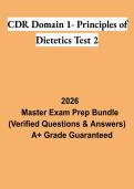 CDR Domain 1 &ndash; Principles of Dietetics Test 2 PDF &vert; RD Exam Study Guide&comma; Practice Questions & Dietetics Review 2026