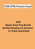 CDR DTR Practice Exam PDF &vert; Dietetic Technician Registered Study Guide&comma; Practice Questions & Exam Review 2026&comma;