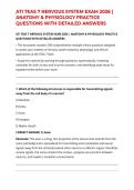 ATI TEAS 7 NERVOUS SYSTEM EXAM 2026 &vert; ANATOMY & PHYSIOLOGY PRACTICE QUESTIONS WITH DETAILED ANSWERS