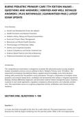 BURNS PEDIATRIC PRIMARY CARE 7TH EDITION MAAKS &NewLine;QUESTIONS AND ANSWERS &vert; VERIFIED AND WELL DETAILED&NewLine;ANSWERS &vert; PLUS RATIONALES &vert; GUARANTEED PASS &vert; LATEST&NewLine;EXAM UPDATE
