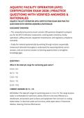 AQUATIC FACILITY OPERATOR &lpar;AFO&rpar; CERTIFICATION EXAM 2026 &vert; PRACTICE QUESTIONS WITH VERIFIED ANSWERS & RATIONALES