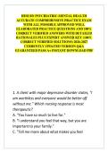 HESI RN PSYCHIATRIC-MENTAL HEALTH ACCURATE COMPREHENSIVE PRACTICE EXAM WITH ALL POSSIBLE APPROVED WELL ELABORATED PRACTICE QUESTIONS AND 100&percnt; CORRECT VERIFIED ANSWERS WITH DETAILED RATIONALES PLUS EXPERT ANSWER KEY &lpar;100&percnt; CORRECT VERIFIED SOLUTIONS&rpar; 2026-2