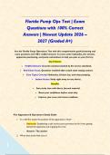 Florida Pump Ops Test &vert; Exam Questions with 100&percnt; Correct Answers &vert; Newest Update 2026 &ndash; 2027 &lpar;Graded A&plus;&rpar;&NewLine;