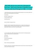 APUS NURS 450 Nursing Leadership & Management Final Exam &vert; 200 Practice Questions & Detailed Answers &vert; Nursing Leadership & Management Q&A &vert; A&plus; Graded
