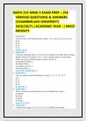 MATH 225 WEEK 3 EXAM PREP &ndash; 250 VERIFIED QUESTIONS & ANSWERS &lpar;CHAMBERLAIN UNIVERSITY&comma; 2026&sol;2027&rpar; &vert; ACADEMIC YEAR - &vert; MOST RECENT&excl;&excl;