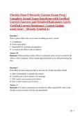 Florida Class D Security License Exam Prep &vert; Complete Actual Exam Questions with Verified Correct Answers and Detailed Rationales &lpar;100&percnt; Verified Correct Solutions&rpar; &vert; Latest Update 2026&sol;2027 &ndash; Already Graded A&plus;
