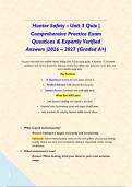 Hunter Safety - Unit 3 Quiz &vert; Comprehensive Practice Exam Questions & Expertly Verified Answers &vert;2026 &ndash; 2027 &lpar;Graded A&plus;&rpar;&NewLine;