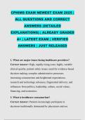 CPHIMS EXAM NEWEST EXAM 2026 &vert;  ALL QUESTIONS AND CORRECT  ANSWERS &lpar;DETAILED  EXPLANATIONS&rpar; &vert; ALREADY GRADED  A&plus; &vert; LATEST EXAM &vert; VERIFIED  ANSWERS &vert; JUST RELEASED  