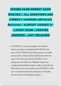 CPHIMS EXAM NEWEST EXAM &NewLine;20262027 &vert; ALL QUESTIONS AND &NewLine;CORRECT ANSWERS &lpar;DETAILED &NewLine;Rationale&rpar; &vert; ALREADY GRADED A&plus; &NewLine;&vert; LATEST EXAM &vert; VERIFIED &NewLine;ANSWERS &vert; JUST RELEASED