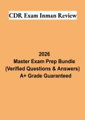 CDR Exam Inman Review PDF &vert; Registered Dietitian &lpar;RD&rpar; Study Guide&comma; Practice Questions & Exam Prep 2026