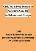 CDR Exam Prep Domain II &ndash; Nutrition Care for Individuals & Groups PDF &vert; RD Study Guide&comma; Practice Questions & Exam Review 2026