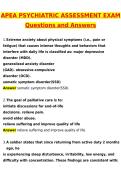 APEA Psych Assessment Exam Updated 2026 Actual Questions and Correct Answers &lpar;Latest 2026 &sol; 2027 Update&rpar; Graded A&plus; 100&percnt; Guarantee Verified by Experts