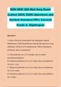 BSN HESI 266 Med Surg Exam &NewLine;&lpar;Latest 2026&sol; 2027&rpar; Questions and &NewLine;Verified Answers&vert;100&percnt; Correct&vert; &NewLine;Grade A- Nightingale