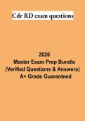 CDR RD Exam Questions PDF &vert; Registered Dietitian Practice Questions&comma; Answers&comma; Study Guide & Exam Prep 2026