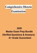 Comprehensive Dietetic Examination PDF &vert; RD Study Guide&comma; Nutrition Practice Questions & Dietetics Exam Review 2026