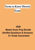 Terms to Know Dietetic Exam PDF &vert; RD & CDR Key Terms&comma; Definitions&comma; Study Guide & Exam Review 2026