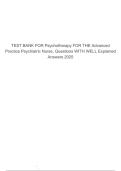 Psychotherapy for the Advanced Practice Psychiatric Nurse Test Bank & Study Guide &lpar;2025&rpar;