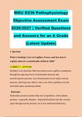 WGU D236 Pathophysiology  Objective Assessment Exam  2026&sol;2027 &vert; Verified Questions  and Answers for an A Grade  &lpar;Latest Update&rpar;   