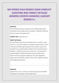 NIH STROKE SCALE NEWEST EXAM COMPLETE QUESTIONS AND CORRECT DETAILED ANSWERS &lpar;VERIFIED ANSWERS&rpar; &vert;ALREADY GRADED A&plus;&period; 2026&sol;2027 FREQUENTLY MOST TESTED Q&A FROM PAST PAPERS &ndash; MOST EXPECTED IN EXAM &ndash; MUST KNOW BEFORE EXAM
