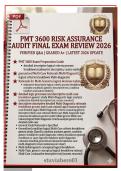 PMT 3600 Risk Assurance Audit Final Exam Review 2026 &vert; &NewLine;Verified Q&A &vert; Graded A&plus;