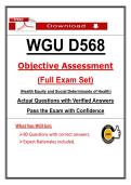 D568 Objective Assessment Exam &lpar;2026&rpar; &ndash; WGU Health Equity and SDH OA &ndash; Actual Questions&comma; Verified Answers &vert; Guarantee Pass OA