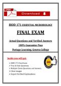 Pass BIOD 101 Final Biology Exam &ndash; Portage Learning &lpar;2026&rpar; Actual Questions with Verified Answers &vert; Take & Pass the Exam
