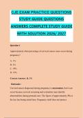CJE EXAM PRACTICE QUESTIONS &NewLine;STUDY GUIDE QUESTIONS &NewLine;ANSWERS COMPLETE STUDY GUIDE &NewLine;WITH SOLUTION 2026&sol; 2027 