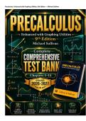 Test Bank for Precalculus&colon; Enhanced with Graphing Utilities&comma; 9th Edition by Michael Sullivan &vert; Chapters 1&ndash;14 &vert; 1&comma;400 Questions&comma; Answers & Detailed Step-by-Step Solutions &vert; Updated 2026&ndash;2027