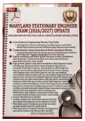 Maryland Stationary Engineer Exam &lpar;2026&sol;2027&rpar; Update &vert; 300&plus; Multiple-Choice Questions with Verified & Revised Answers &ndash; Grade 1 High-Pressure Boiler & Refrigeration Licensing Prep &vert; Graded A&plus; &vert; New&excl;&excl;&NewLine;&NewLine;
