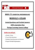 Pass BIOD 171 Module 4 Microbiology Exam &ndash; Portage Learning &lpar;2026&rpar; Actual Questions with Verified Answers &vert; Take & Pass the Exam