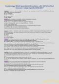 Hematology NCLEX questions &vert; Questions with 100&percnt; Verified&NewLine;Answers &vert; Latest Update 2026&sol;2027