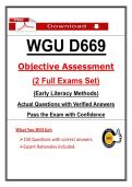 D669 Objective Assessment Exam &ndash; WGU Early Literacy Methods OA &lpar;2026&rpar; Actual Questions&comma; Verified Answers &vert; Pass the OA