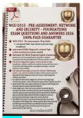 WGU D315 - PRE-ASSESSMENT&colon; NETWORK AND &NewLine;SECURITYFOUNDATIONS EXAM QUESTIONS AND &NewLine;ANSWERS 2026 100&percnt; PASS GUARANTEE