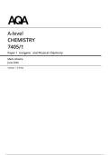 AQA A Level Chemistry June 2026 Paper 1&comma; Paper 2 and Paper 3 Question Papers and Markschemes &lbrack;VERIFIED&rsqb;