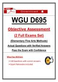 Pass D695 OA Exam &ndash; WGU Elementary Fine Arts Methods &lpar;2026&rpar; Actual Questions&comma; Verified Answers &lpar;2 Full Exam Sets&rpar; &vert; Guarantee Pass OA