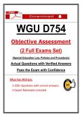Pass WGU D754 Special Education Law OA Exam &ndash; &lpar;2026&rpar;Actual Questions & Verified Answers &lpar;2 Full Exam Sets&rpar; &vert; Pass the OA