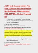 ATI RN Basic Care and Comfort Final Exam 2026&sol;2027 &vert; Questions & Correct Answers with Detailed Rationales &vert; Complete Q&A Review &vert; Instant PDF Download