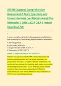 ATI RN Capstone Comprehensive Assessment A 2026&sol;2027 &vert; Questions & Correct Answers with Detailed Rationales &vert; Complete Q&A Review &vert; Instant PDF Download
