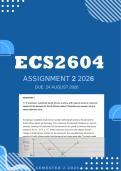 ECS2604 Assignment 2 2026 - Distinction &vert; Due 24 August 2026