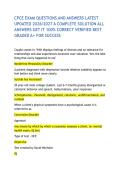 CPCE EXAM QUESTIONS AND ANSWERS LATEST UPDATED 2026&sol;2027 A COMPLETE SOLUTION ALL ANSWERS GET IT 100&percnt; CORRECT VERIFIED BEST GRADED A&plus; FOR SUCCESS