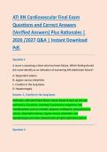 ATI RN Cardiovascular Final Exam 2026&sol;2027 &vert; Questions & Correct Answers with Detailed Rationales &vert; Complete Q&A Review &vert; Instant PDF Download