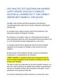 CPCE PRACTICE TEST QUESTIONS AND ANSWERS LATEST UPDATED 2026&sol;2027 A COMPLETE SOLUTION ALL ANSWERS GET IT 100&percnt; CORRECT VERIFIED BEST GRADED A&plus; FOR SUCCESS