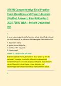 ATI RN Comprehensive Final Practice Exam Questions and Correct Answers &lpar;Verified Answers&rpar; with Detailed Rationales &vert; 2026&sol;2027 Q&A &vert; Instant Download PDF