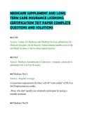 MEDICARE SUPPLEMENT AND LONG TERM CARE INSURANCE LICENSING CERTIFICATION TEST PAPER COMPLETE QUESTIONS AND SOLUTIONS&period;pdf&NewLine;&NewLine;