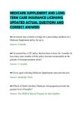 MEDICARE SUPPLEMENT AND LONG TERM CARE INSURANCE LICENSING UPDATED ACTUAL QUESTIONS AND CORRECT ANSWERS-compressed&period;pdf&NewLine;&NewLine;