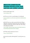 MEDICATION ADMINISTRATION PROGRAM UPDATED ACTUAL EXAM QUESTIONS AND CORRECT ANSWERS&period;pdf&NewLine;&NewLine;